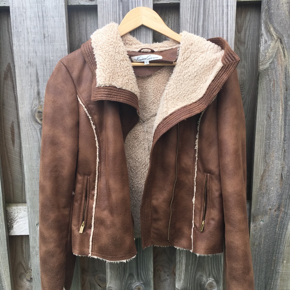 Kenneth Cole Jackets & Blazers - Kenneth Cole brown faux Sherpa jacket